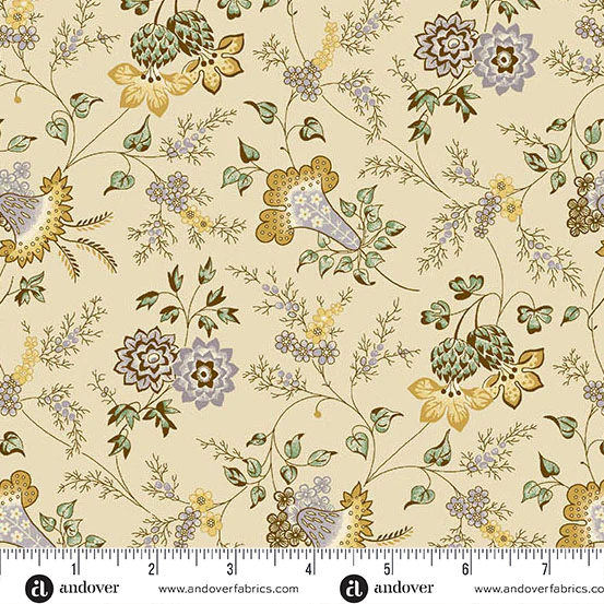 Andover Holbrook 1538 V Purple & Yellow Lisa By The Yard