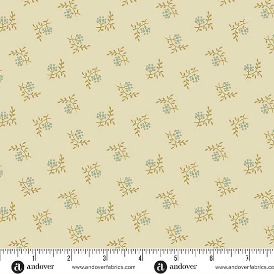 Andover Laundry Line 10101 B Cream Blueberry By The Yard