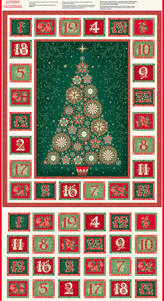 Andover/Makower Good Tidings MU110 1 Multi Advent Calendar 24" PANEL By The PANEL (Not Strictly By The Yard) - Image 2