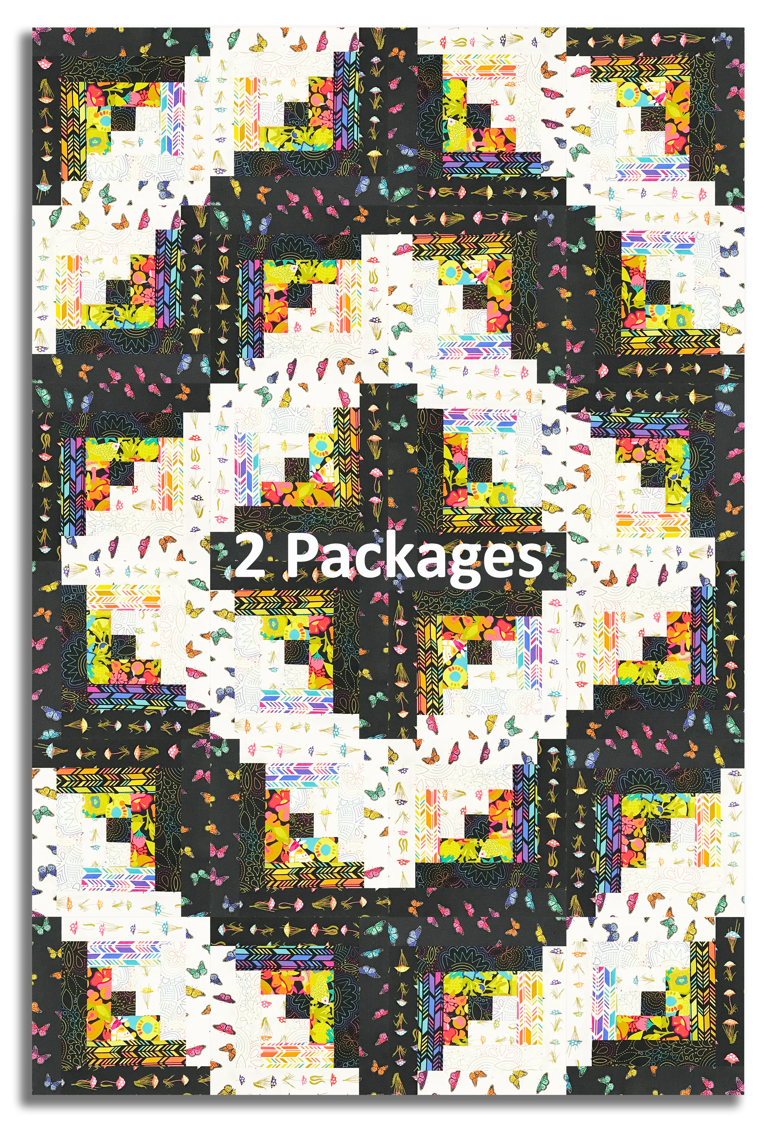 Andover Pre-Cut 12 Block Log Cabin Quilt Kit - Color Wheel - Image 4