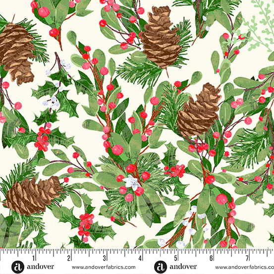 Andover Snowbirds 1508 L Dawn Winter Greenery By The Yard