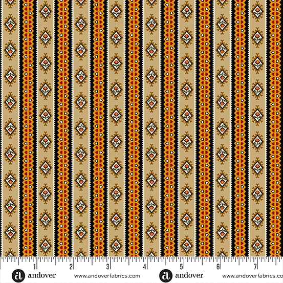 Andover Spice Market 6023 LN Licorice Bloom Stripe By The Yard