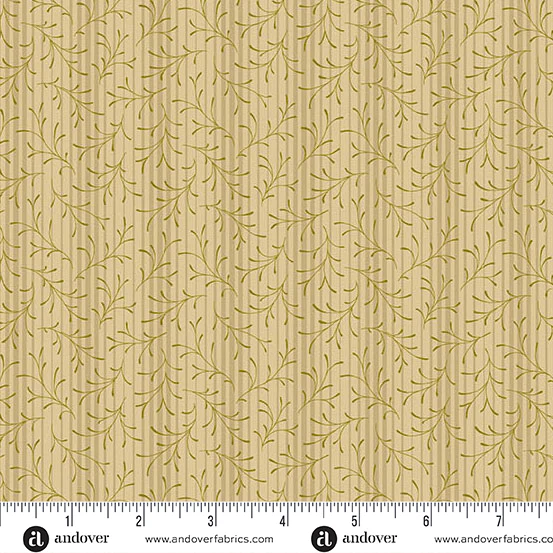 Andover Toasted 5869 L Parchment Sprigs By The Yard