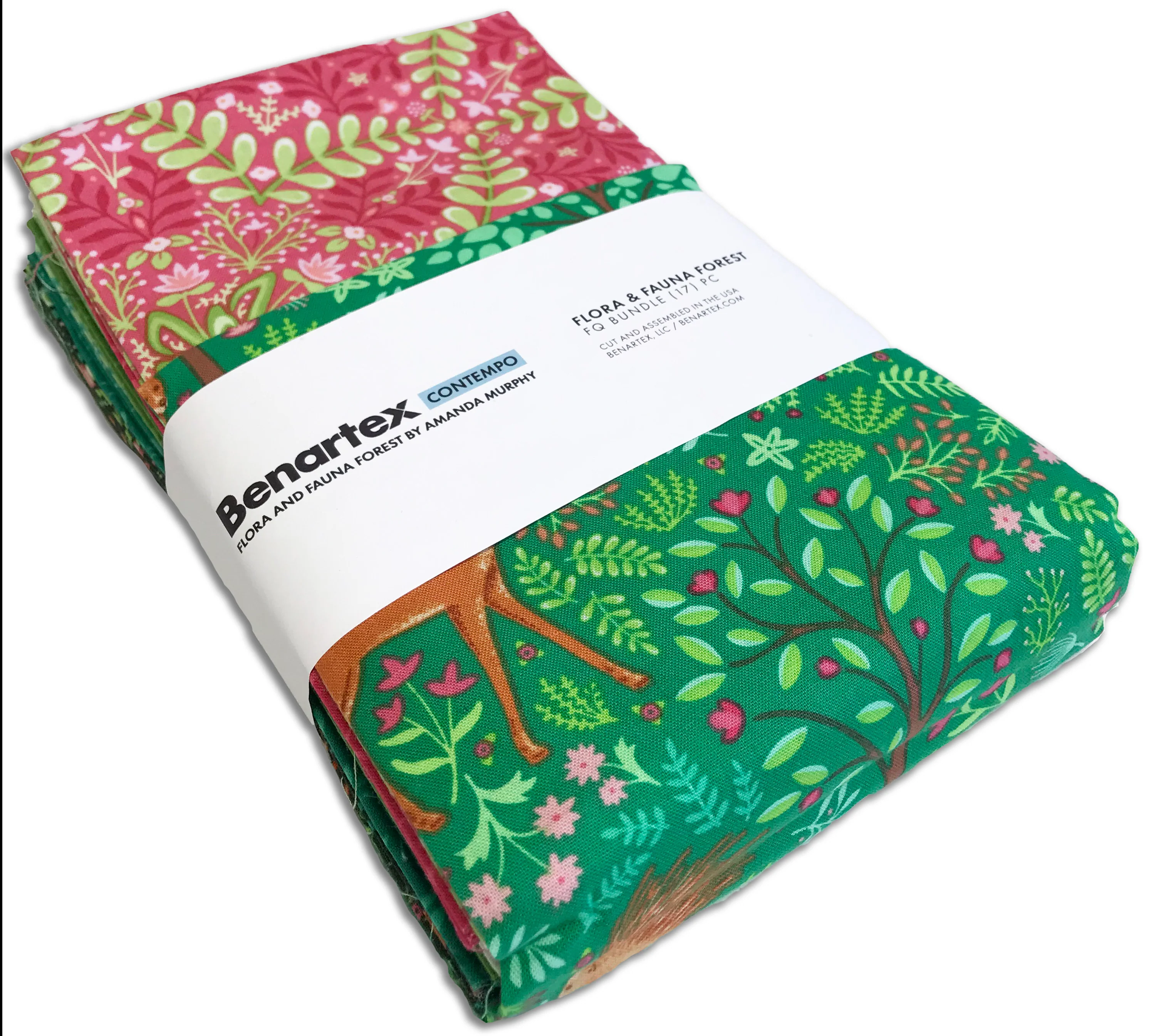 Benartex Pre-Cut 17 Piece Fat Quarter Bundle - FQFFFPK - Flora & Fauna: FOREST - Image 3