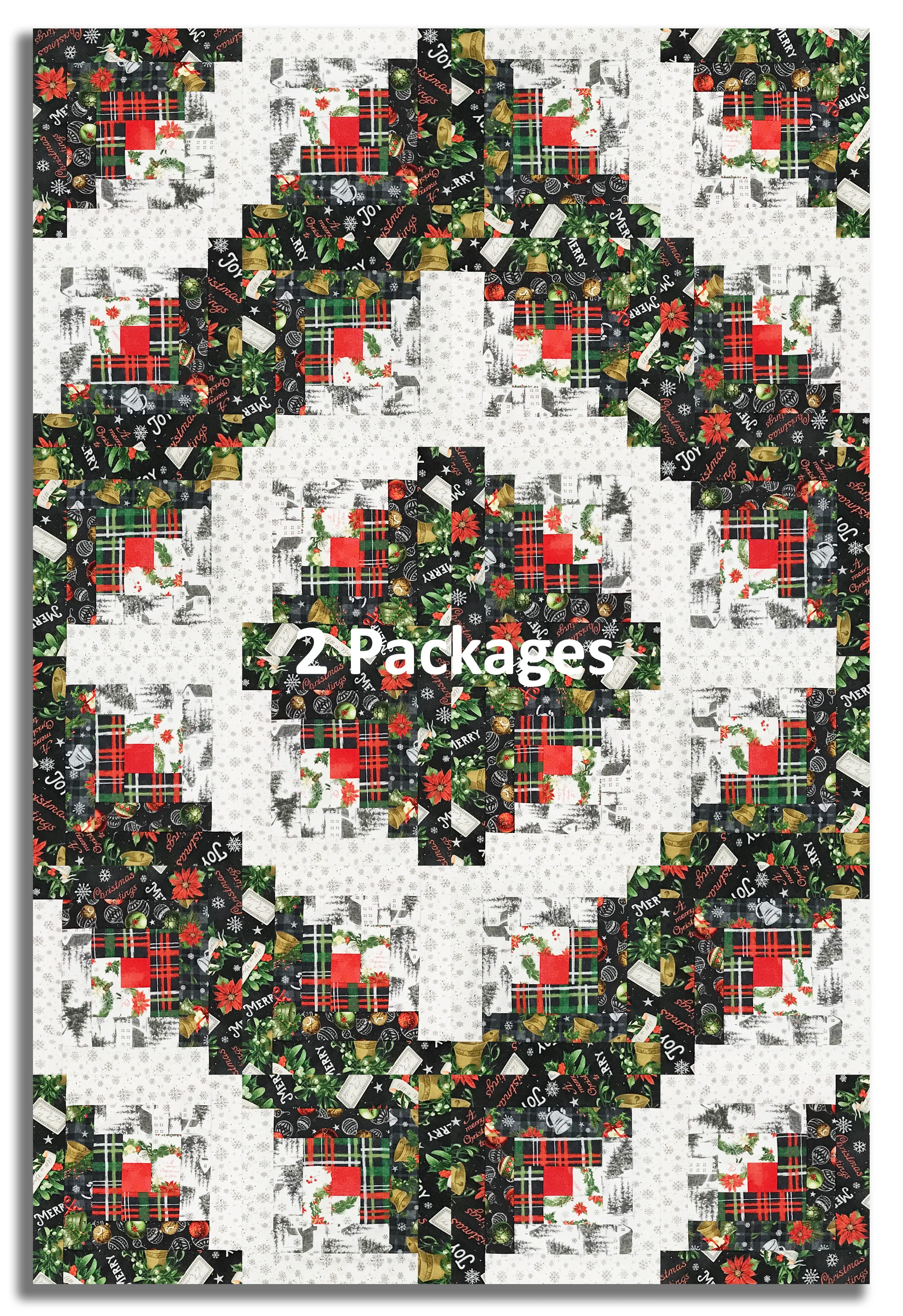 Blank Quilting Pre-Cut 12 Block Log Cabin Quilt Kit - Be Merry & Shine Bright - Image 4
