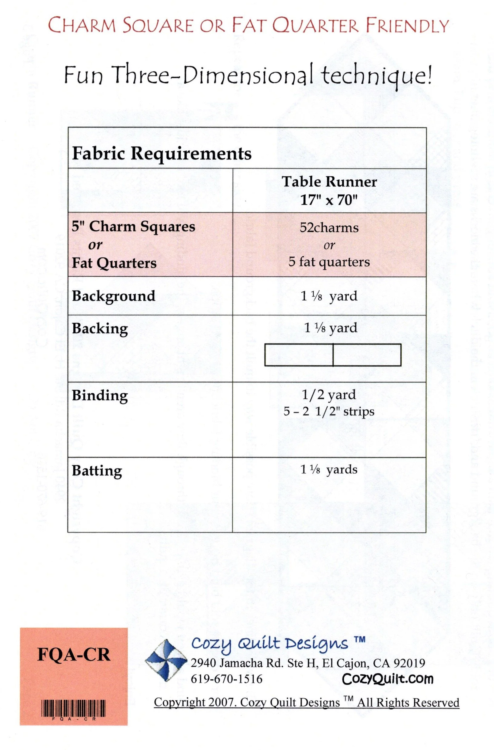 CHARM RUNNER - Cozy Quilt Designs Pattern DIGITAL DOWNLOAD - Image 2