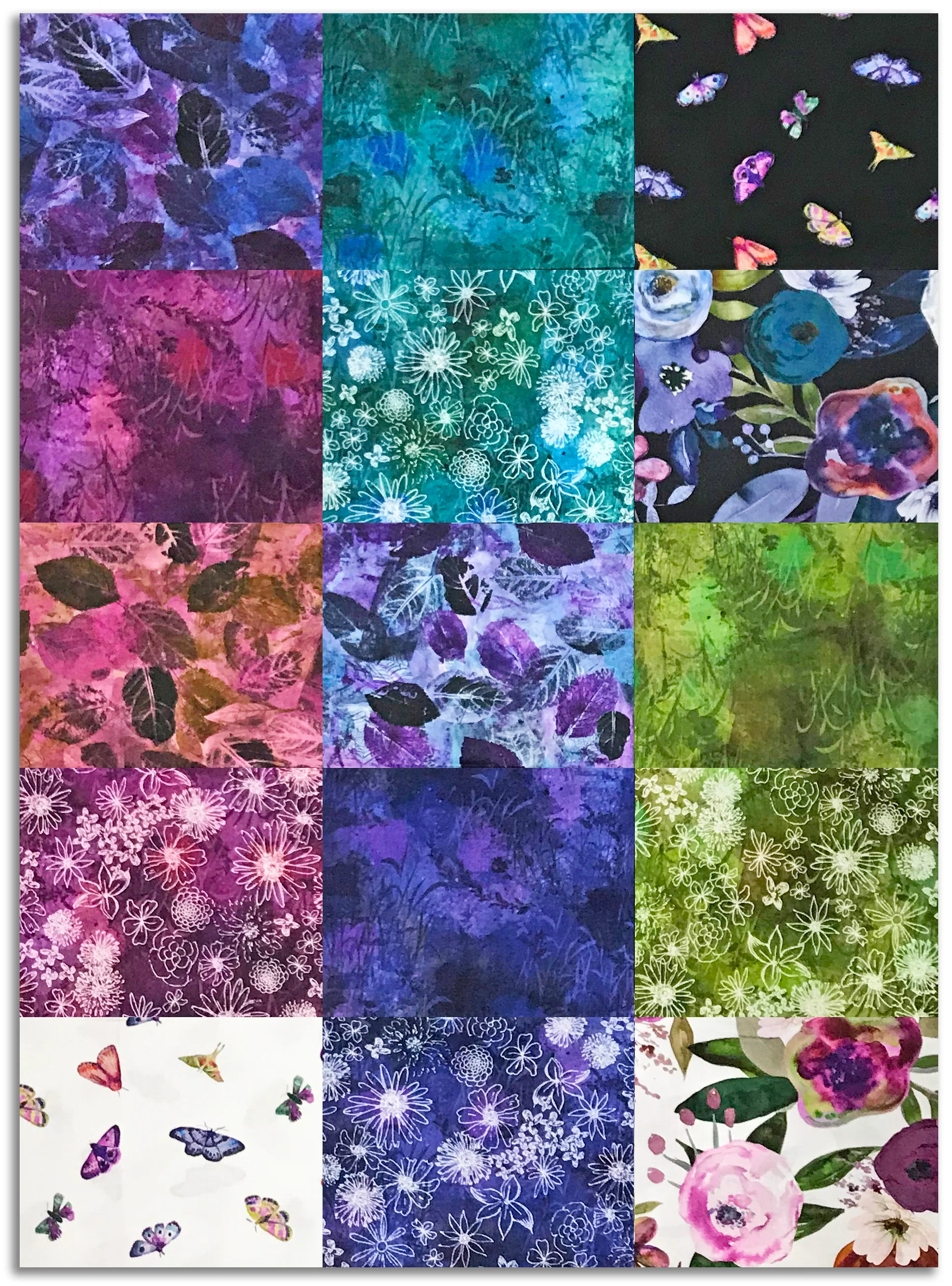 Clothworks Digital Pre-Cut 15 Piece Fat Quarter Bundle - FQ0476 - Midnight Dreams - Image 2