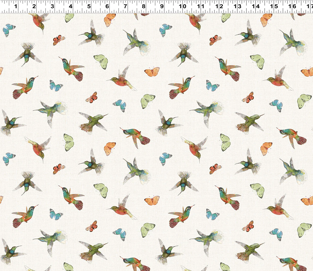 Clothworks Hummingbird Days Y4728 2 Light Cream Hummingbirds By The Yard