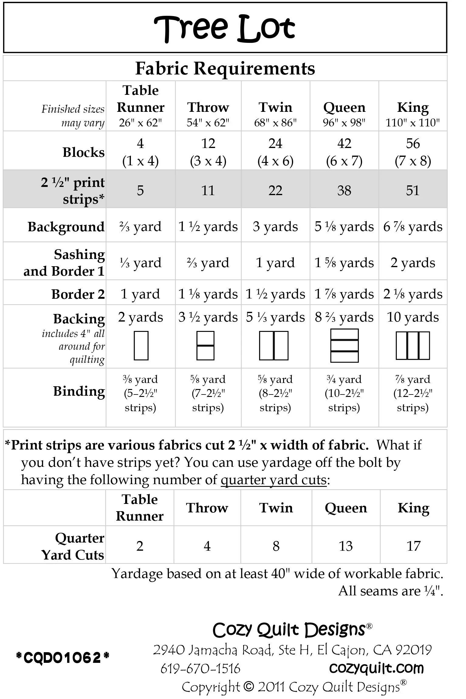 TREE LOT - Cozy Quilt Designs Pattern - Image 2