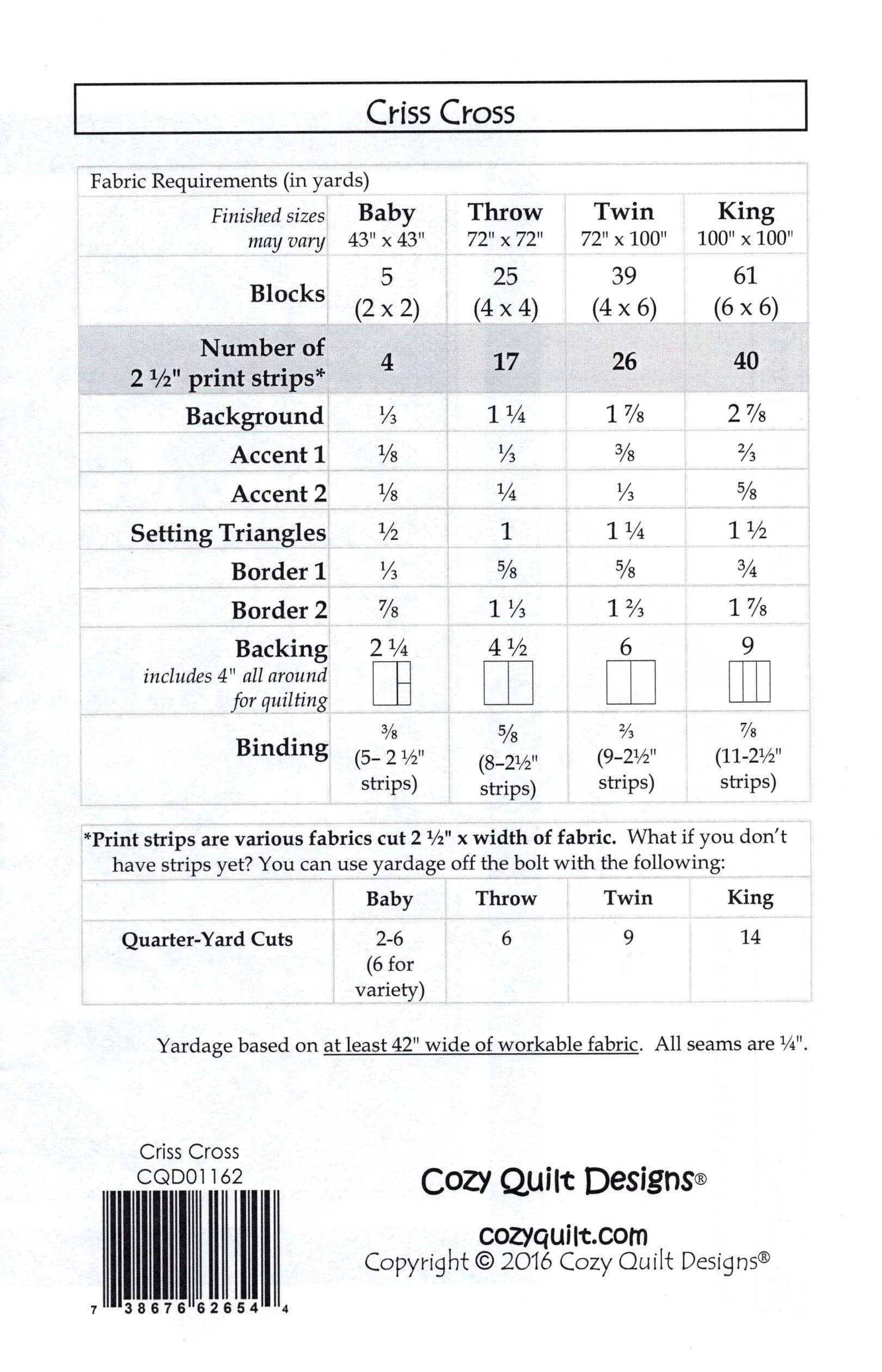 CRISS CROSS - Cozy Quilt Designs Pattern - Image 2