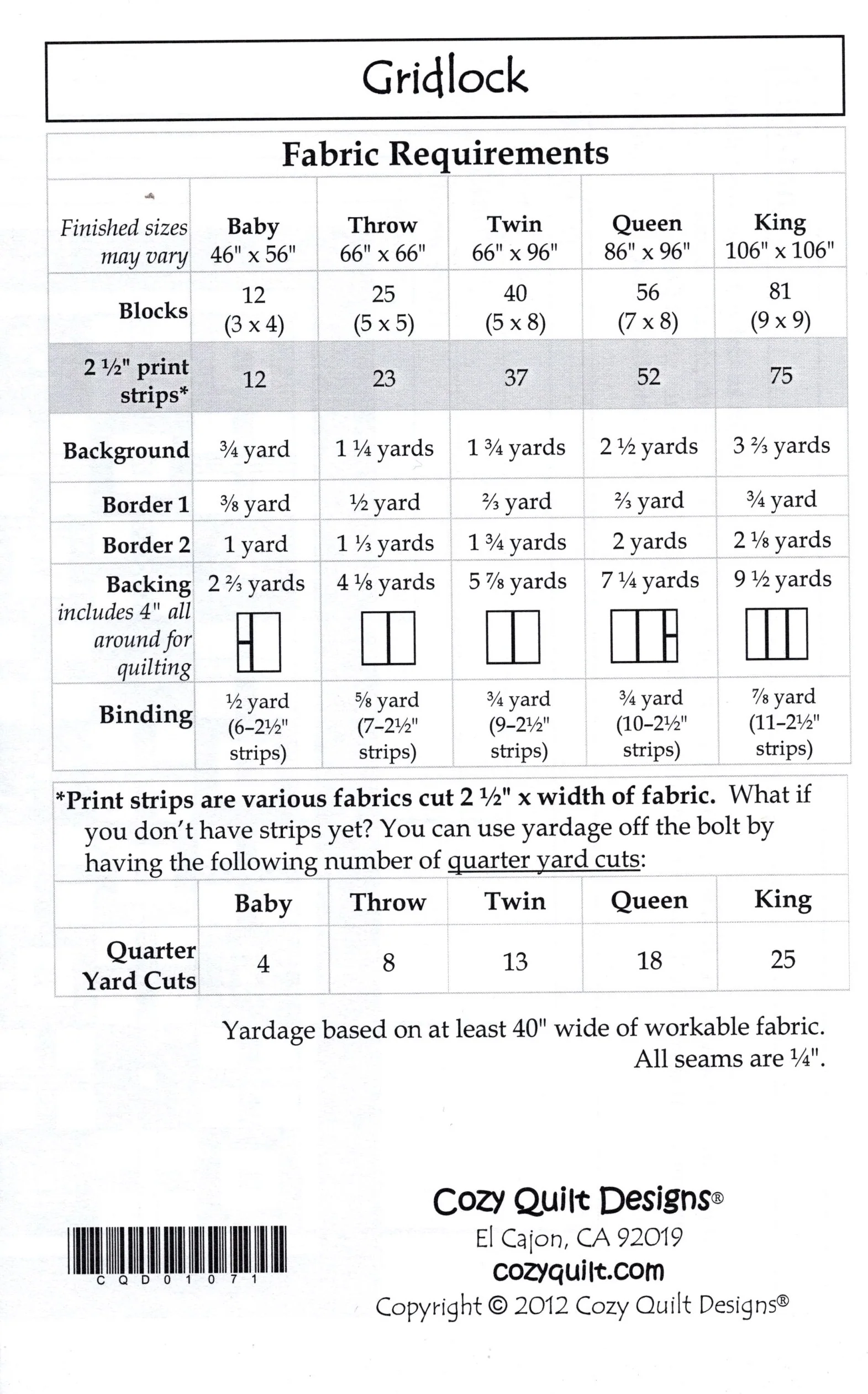 GRIDLOCK - Cozy Quilt Designs Pattern - Image 2