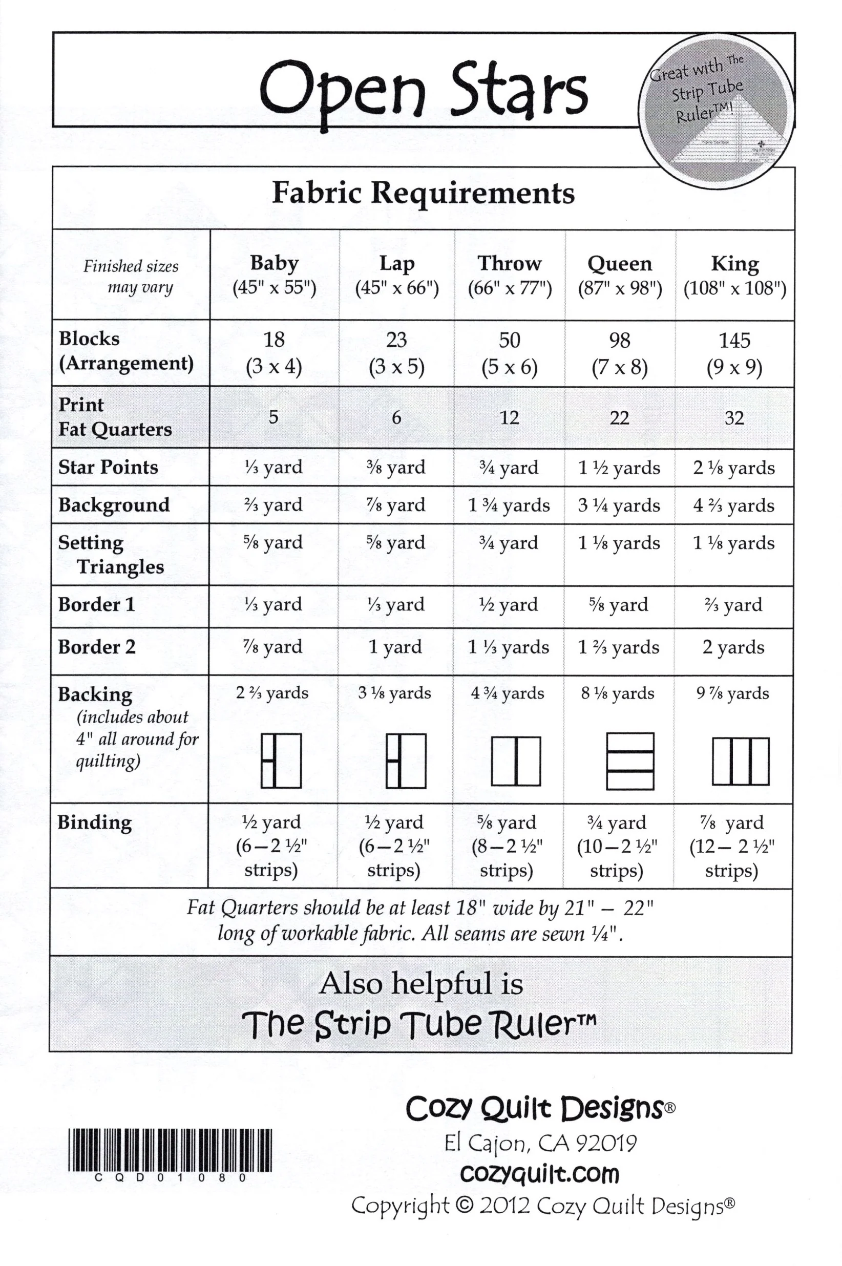 OPEN STARS - Cozy Quilt Designs Pattern - Image 2