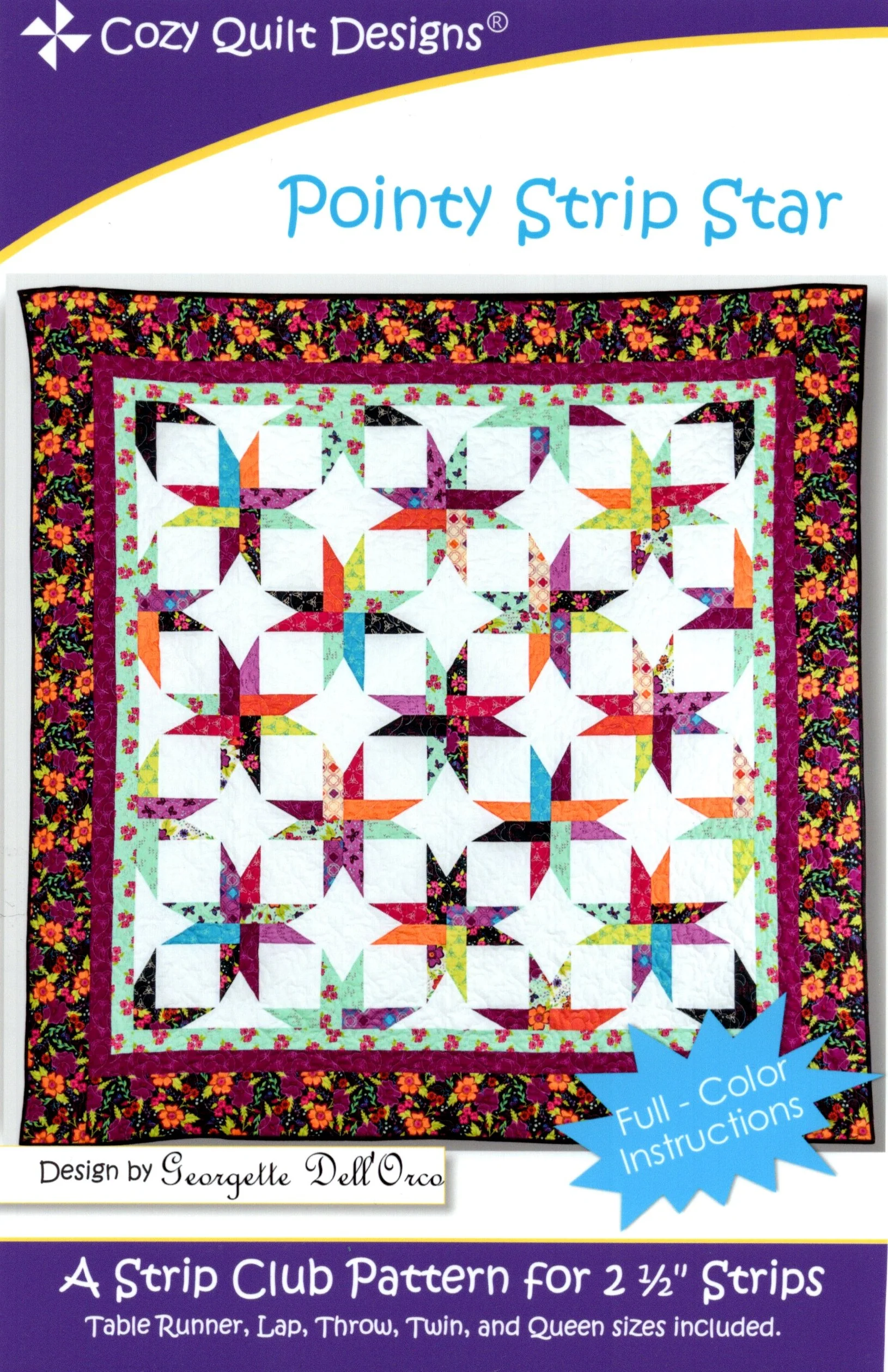 POINTY STRIP STAR - Cozy Quilt Designs Pattern