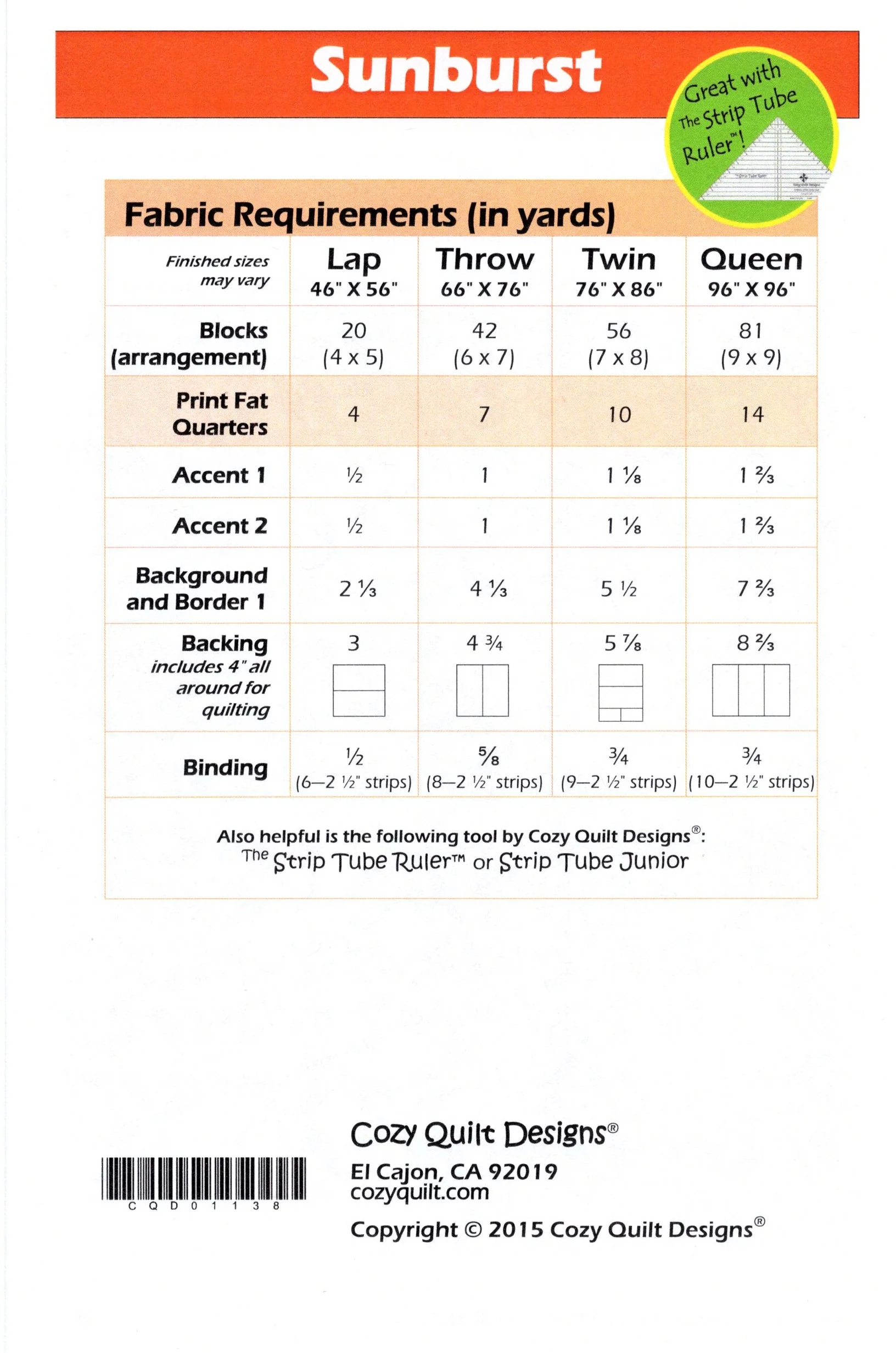 SUNBURST - Cozy Quilt Designs Pattern - Image 2
