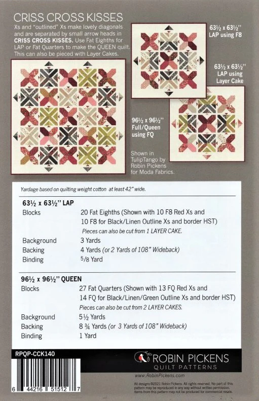 CRISS CROSS KISSES - Robin Pickens Quilt Pattern CCK140 - Image 2