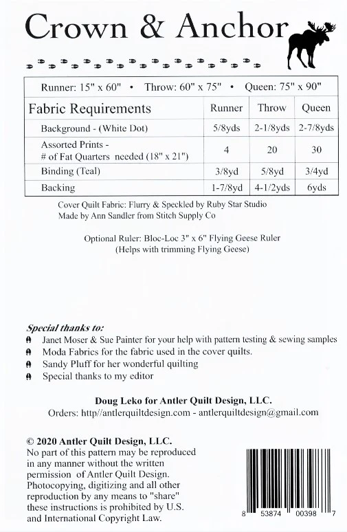 CROWN & ANCHOR - Antler Quilt Design's Quilt Pattern - Image 2