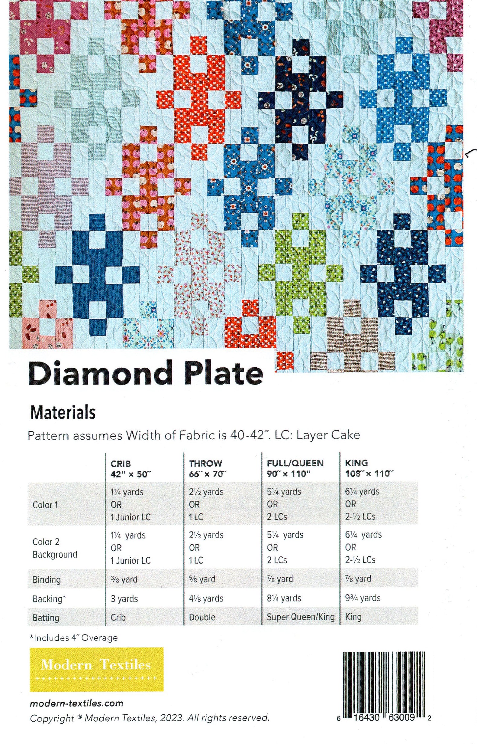 DIAMOND PLATE - Modern Textiles Quilt Pattern - Image 2