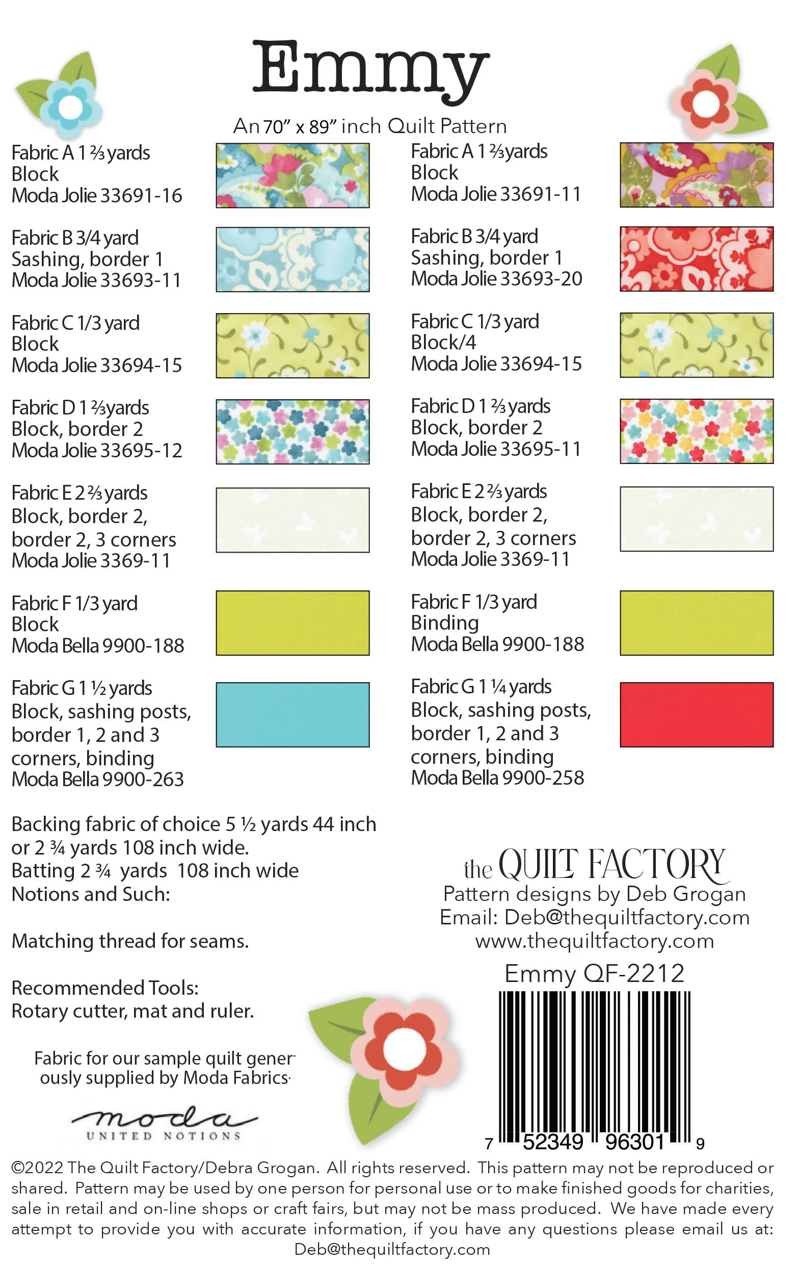 EMMY - Quilt Pattern QF-2212 By The Quilt Factory - Image 2