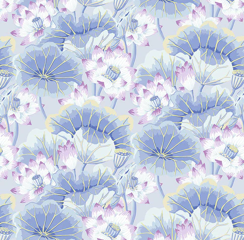 Free Spirit Kaffe Fasset PWGP093 SkyXX Lake Blossoms By The Yard