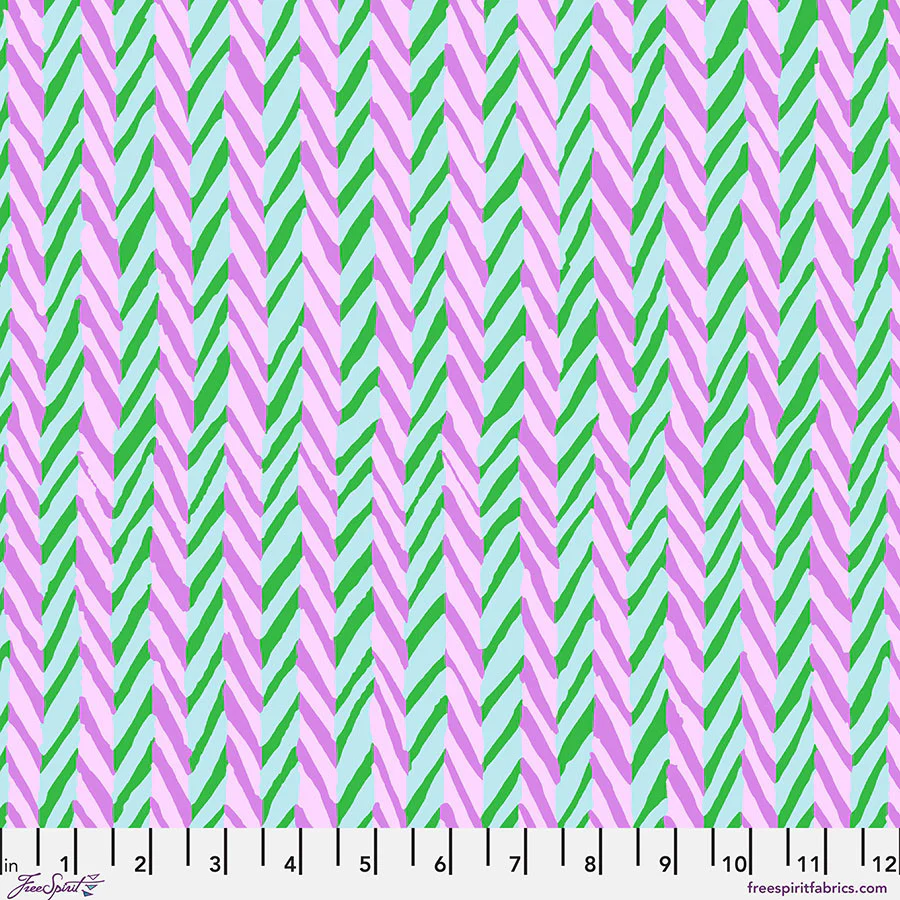 Free Spirit Kaffe Fassett Collective PWBM019 Blue Herringbone Stripe By The Yard
