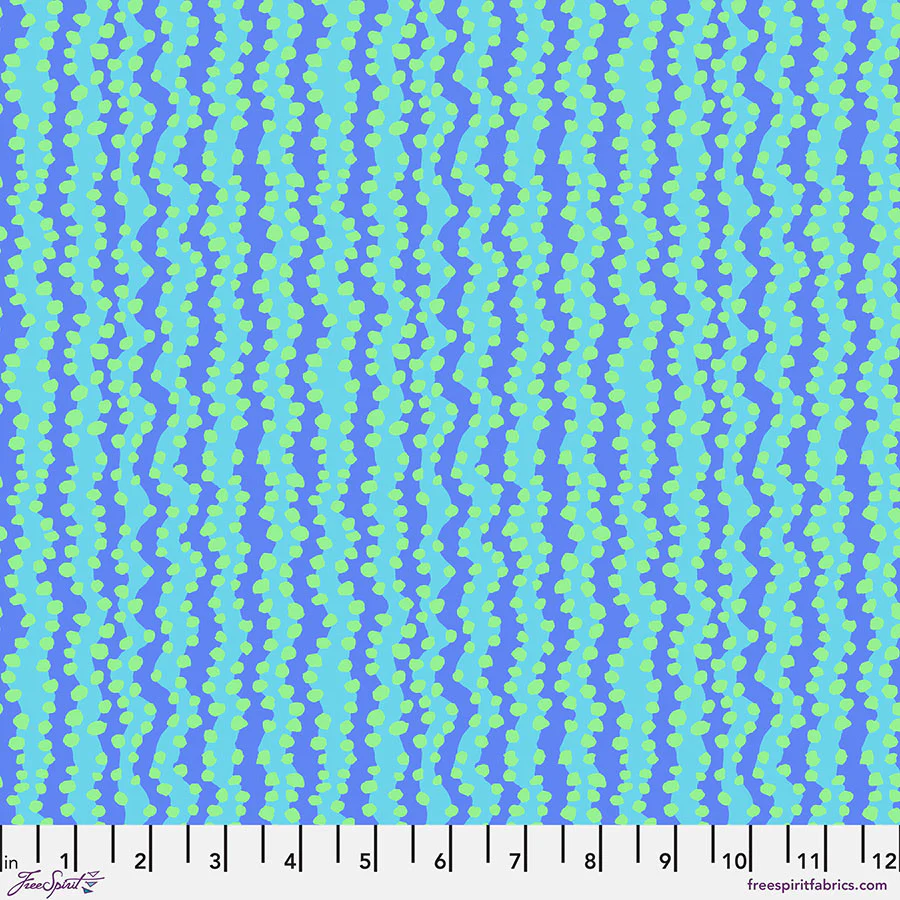 Free Spirit Kaffe Fassett Collective PWBM097 Small Aqua Bubble Stripe By The Yard