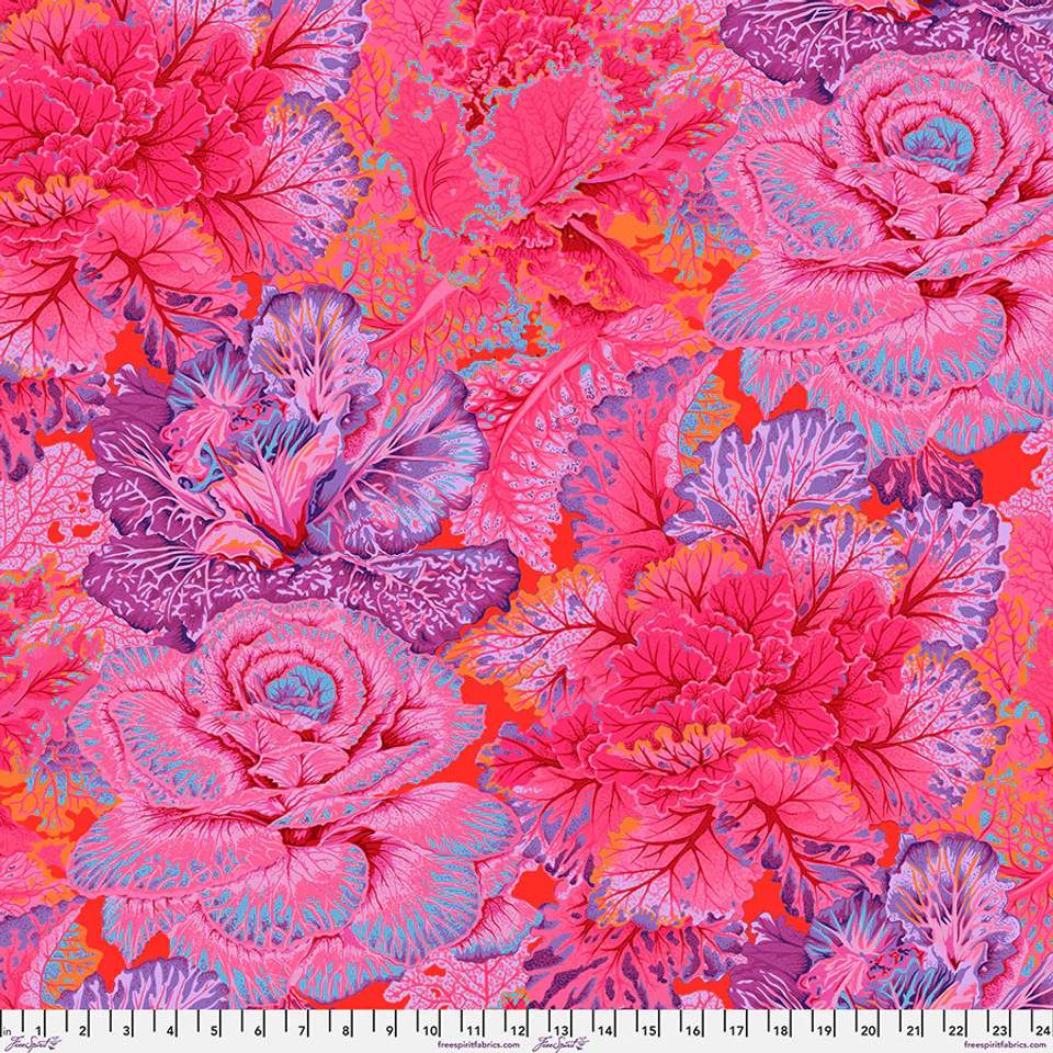 Free Spirit Kaffe Fassett PWPJ120 Red Curly Kale By The Yard