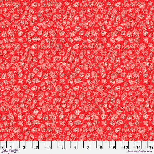 Free Spirit PWKC011 Scarlet Mini Daisies By The Yard