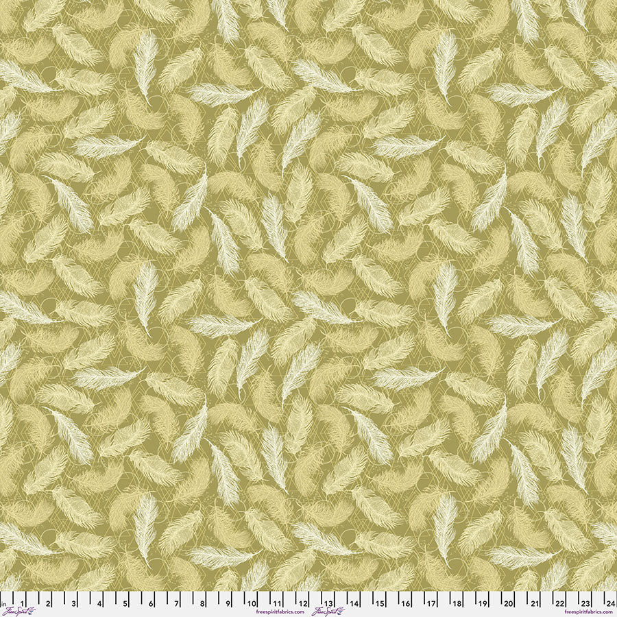 Free Spirit PWVW047 Gold Small Feathers By The Yard
