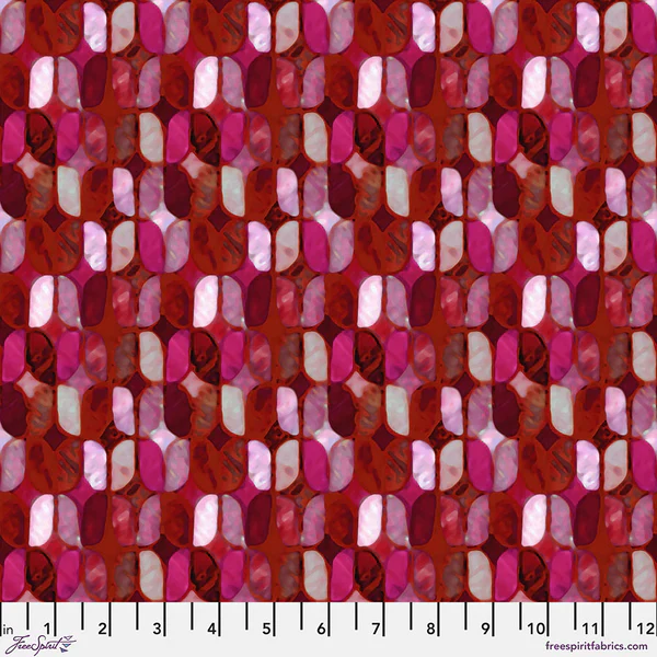 Free Spirit Mosaic PWWR042 Scarlet Grisaille By The Yard