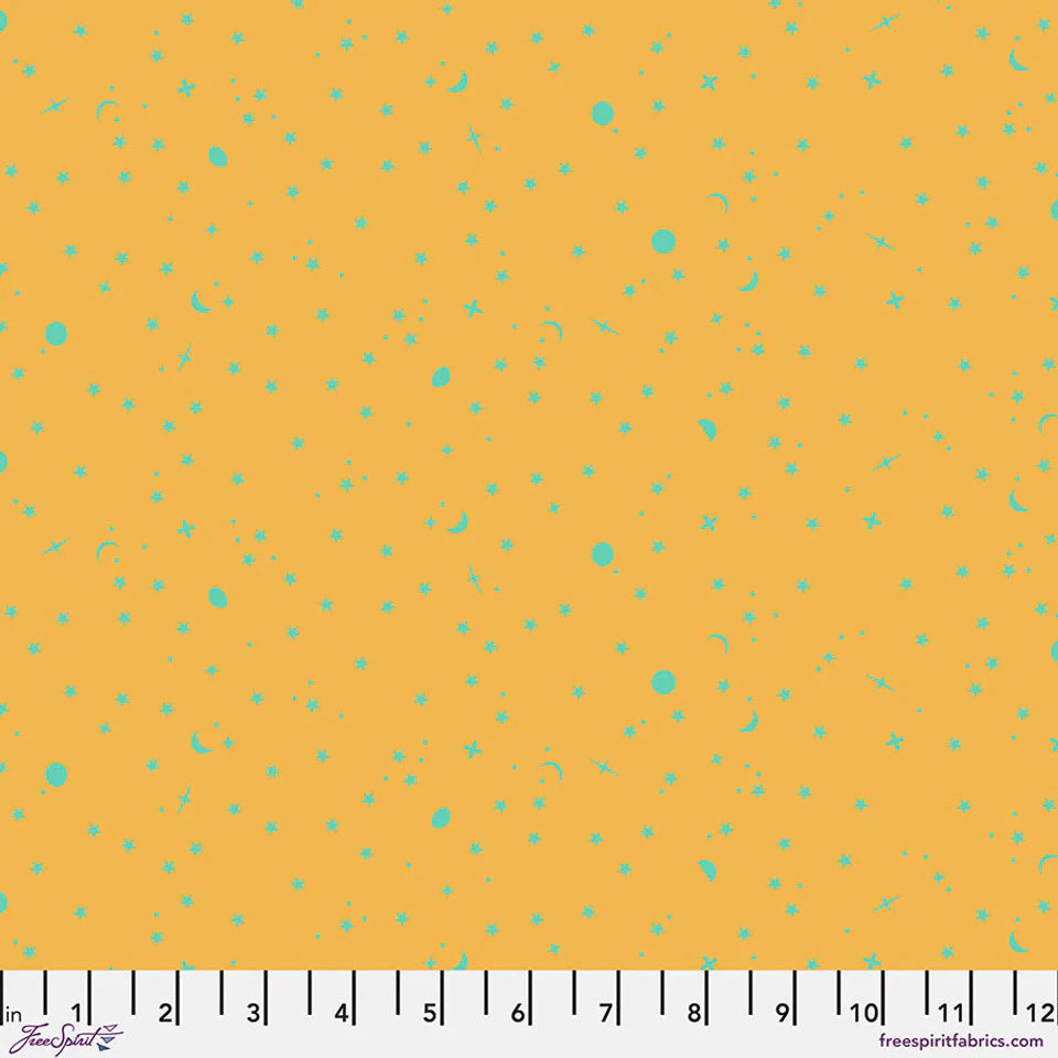 Free Spirit Tula's True Colors PWTP254 Papaya Space Sprinkles By The Yard
