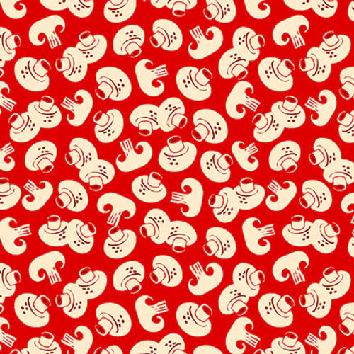 Henry Glass & Co. Grill & Chill 1216 88 Mushrooms Red By The Yard