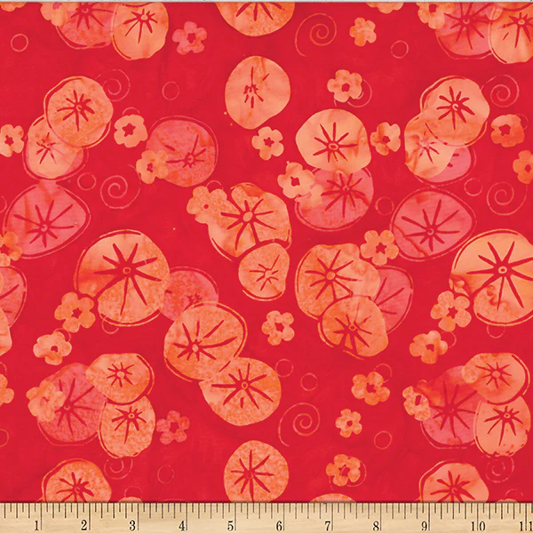 Hoffman Bali Batik Frog Pond Jelly Batiks SC6 67 Flame Lily Pads By The Yard