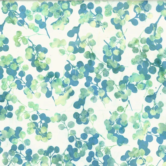 Hoffman Bali Batik V2531 581 Bluegrass Eucalyptus Leaves By The Yard