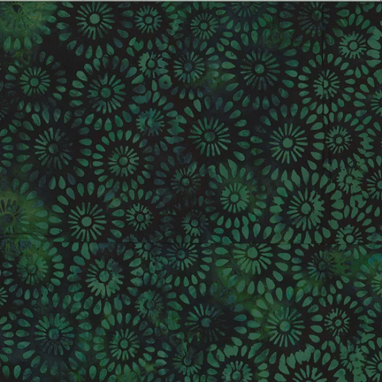 Hoffman Bali Batik V2538 473 Basil Round Floral By The Yard