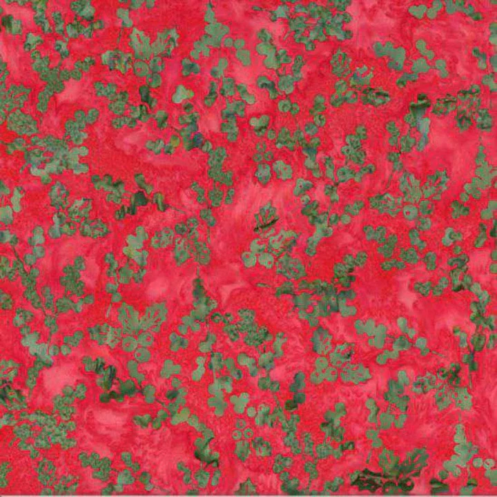 Hoffman Batik U2450 161 Christmas Holly By The Yard