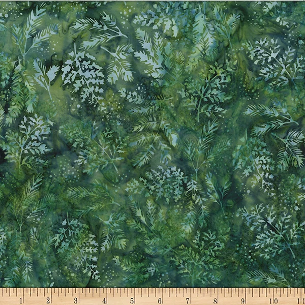 Hoffman Batik W2570 377 Spinach Pine Fern By The Yard