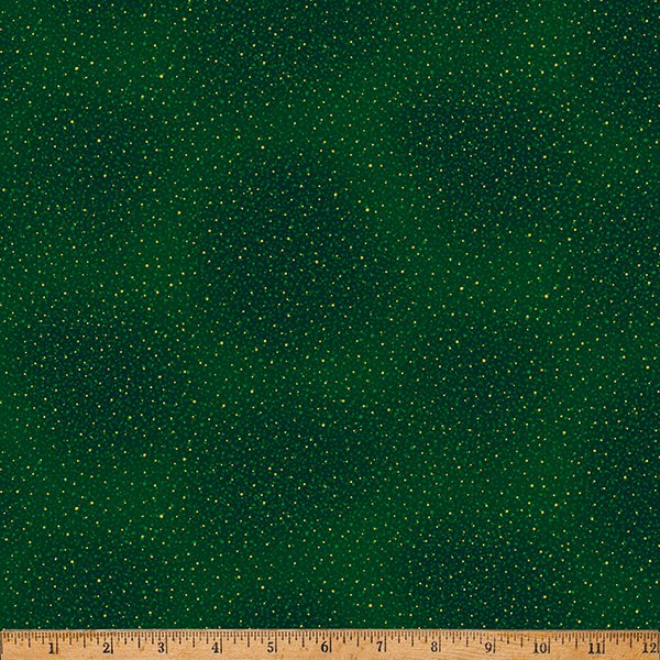 Hoffman Metallic - Blooming Holidays X7793 60G Hunter/Gold Speckles By The Yard