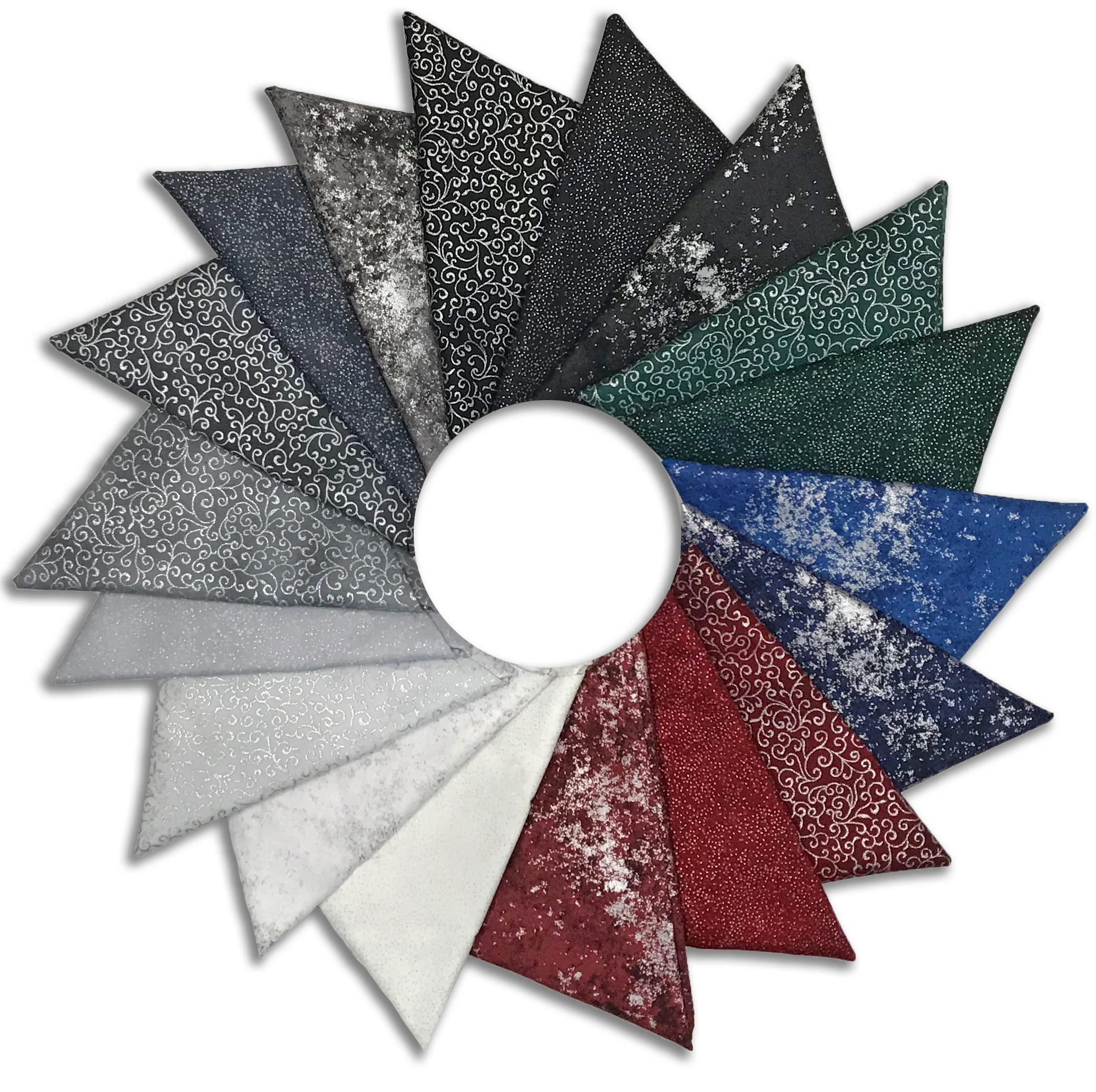 Hoffman Pre-Cut 18 Piece Fat Quarter Bundle - METFQ2 28 - Silver Metallic