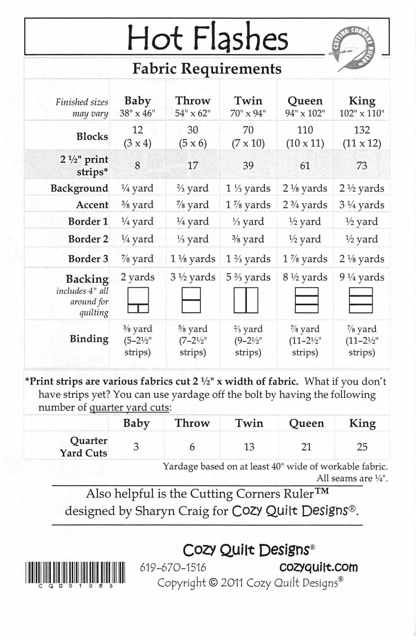 HOT FLASHES - Cozy Quilt Designs Pattern - Image 2