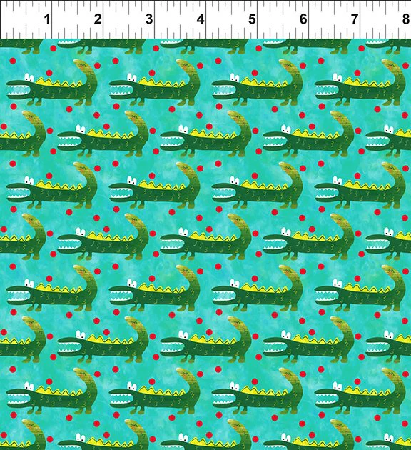 In The Beginning ABC's Of Color 6JHW 1 Teal Alligators By The Yard