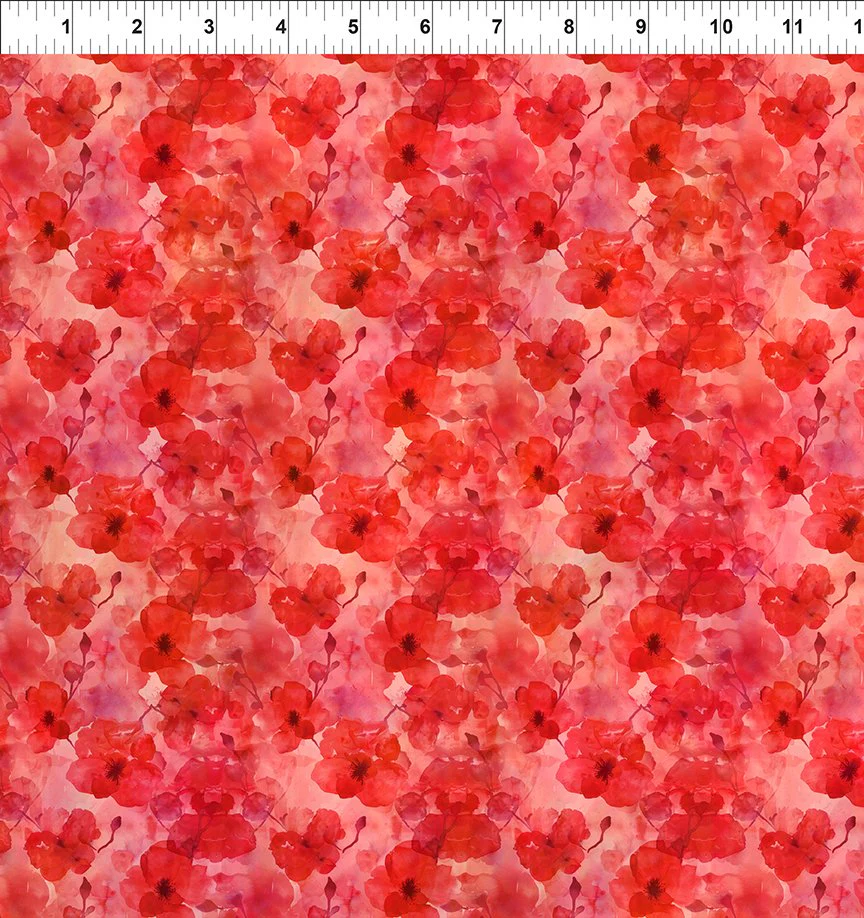 In The Beginning Blooming Day & Night 6BDN 1 Scarlet Beauties By The Yard
