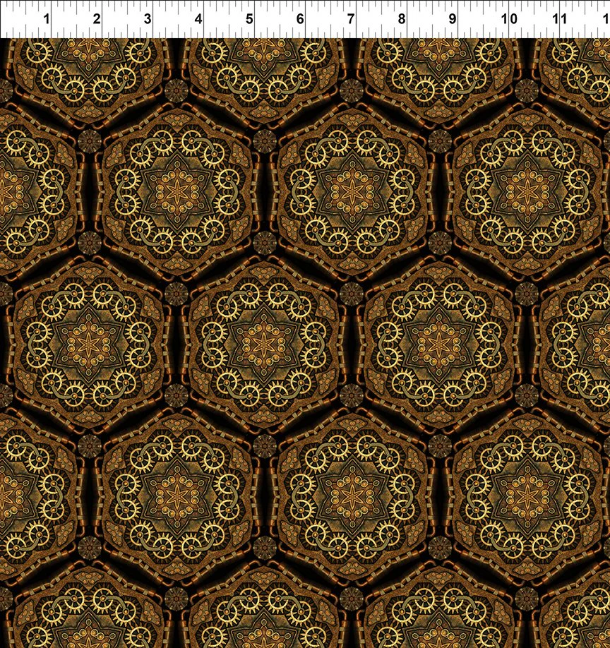 In The Beginning Steampunk Menagerie 7ST 1 Gold Gear Stars By The Yard