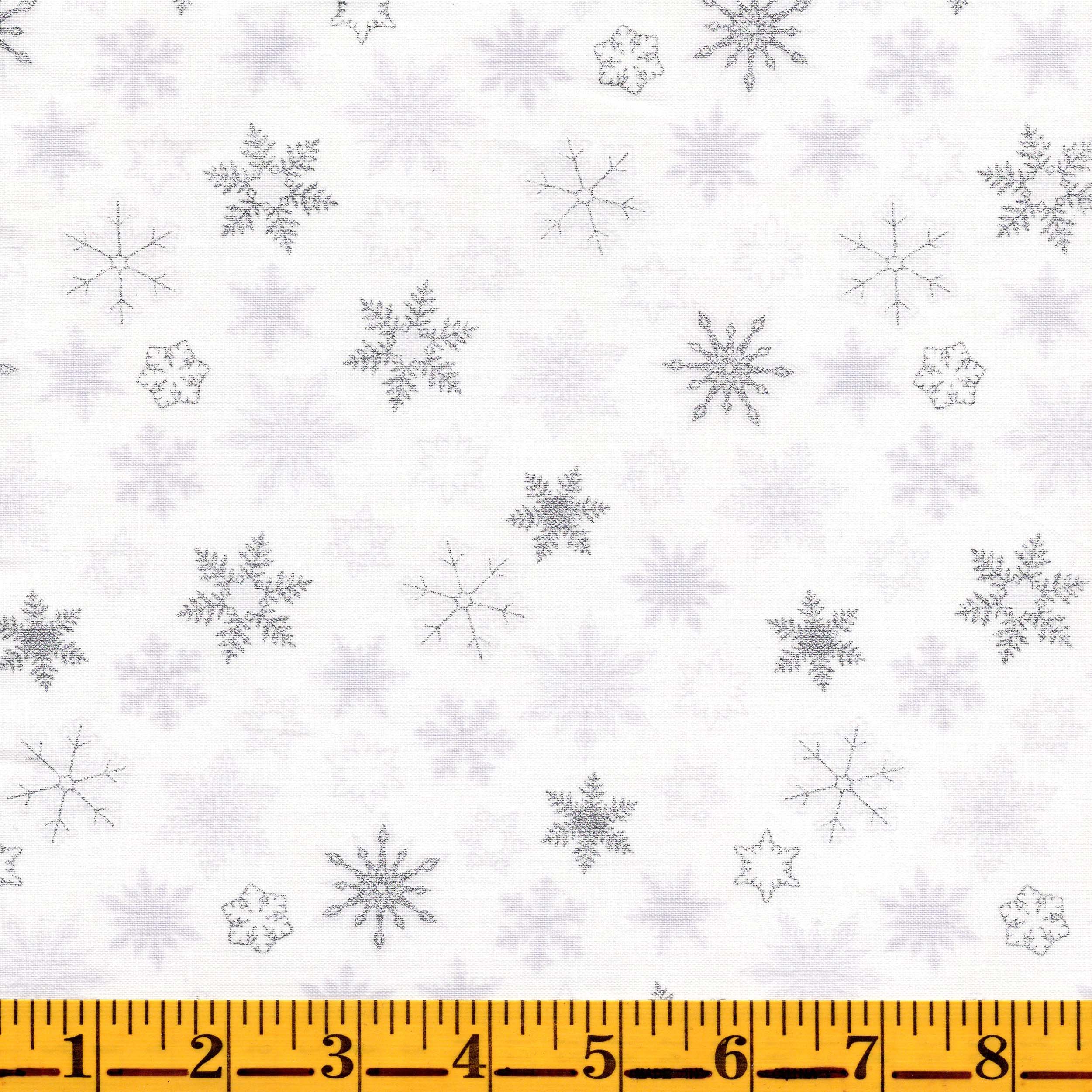 Jordan Fabrics Metallic Christmas Blossom 10013 5 Tinsel Snowflake Dance By The Yard