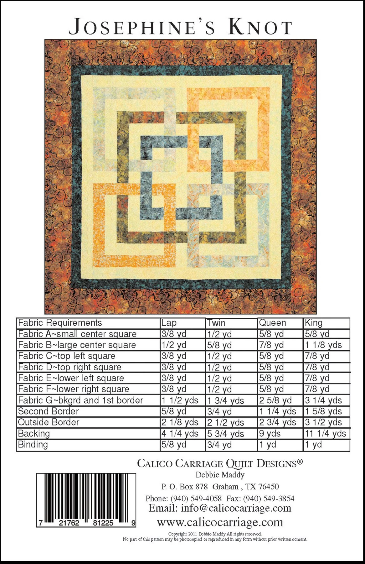 JOSEPHINE'S KNOT - Calico Carriage Quilt Designs Pattern CCQD145 DIGITAL DOWNLOAD - Image 2