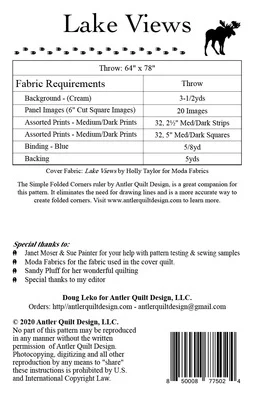 LAKE VIEWS - Antler Quilt Design Pattern - Image 2