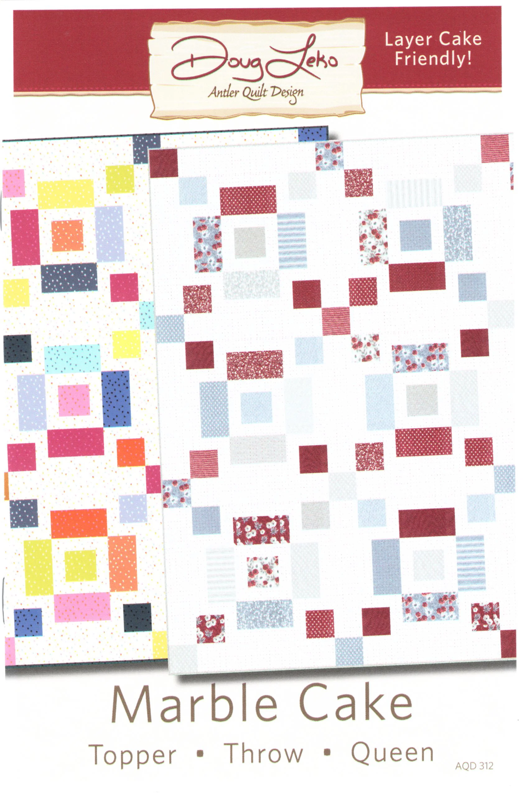 MARBLE CAKE - Antler Quilt Design Pattern AQD312 DIGITAL DOWNLOAD