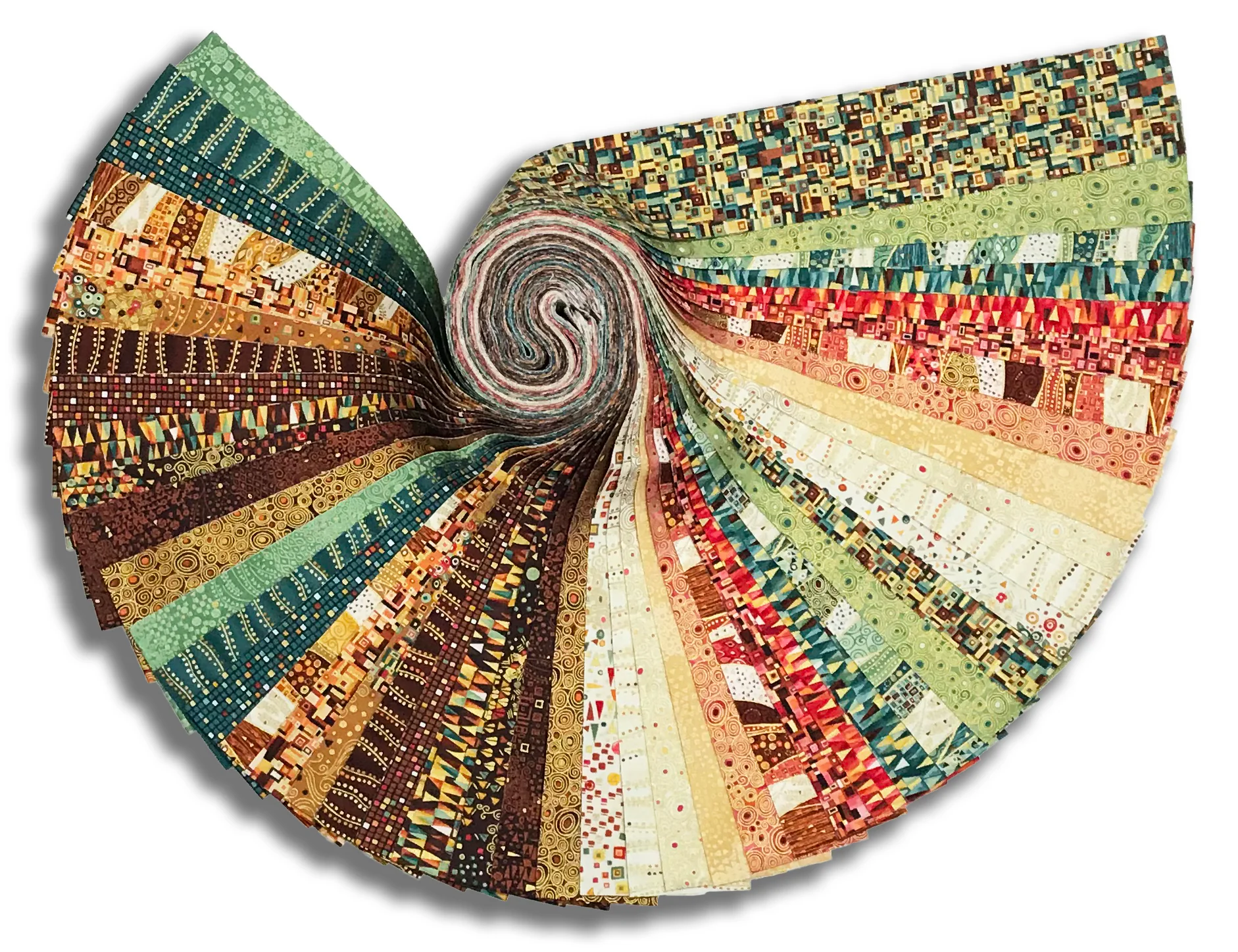 Matt's Andover/Makower Pre-Cut 48 Piece 2 1/2" Jelly Roll Strips - Golden