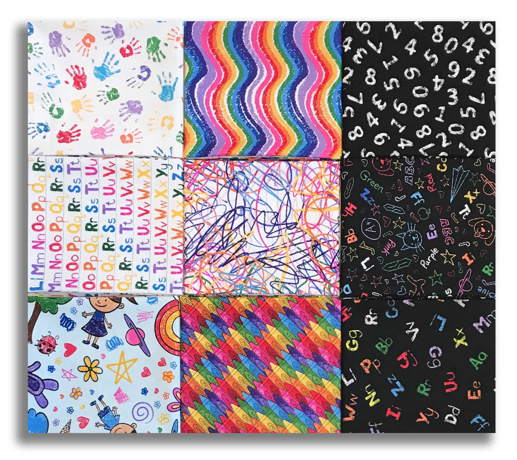 Matt's Blank Quilting Digital Pre-Cut 9 Piece Fat Quarter Bundle - Color My World - Image 2