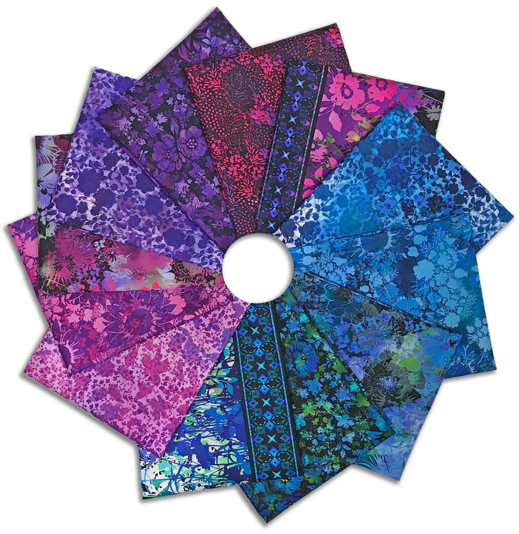 Matt's In The Beginning Pre-Cut 12 Piece Fat Quarter Bundle - I Dream In Color - Purple/Blue