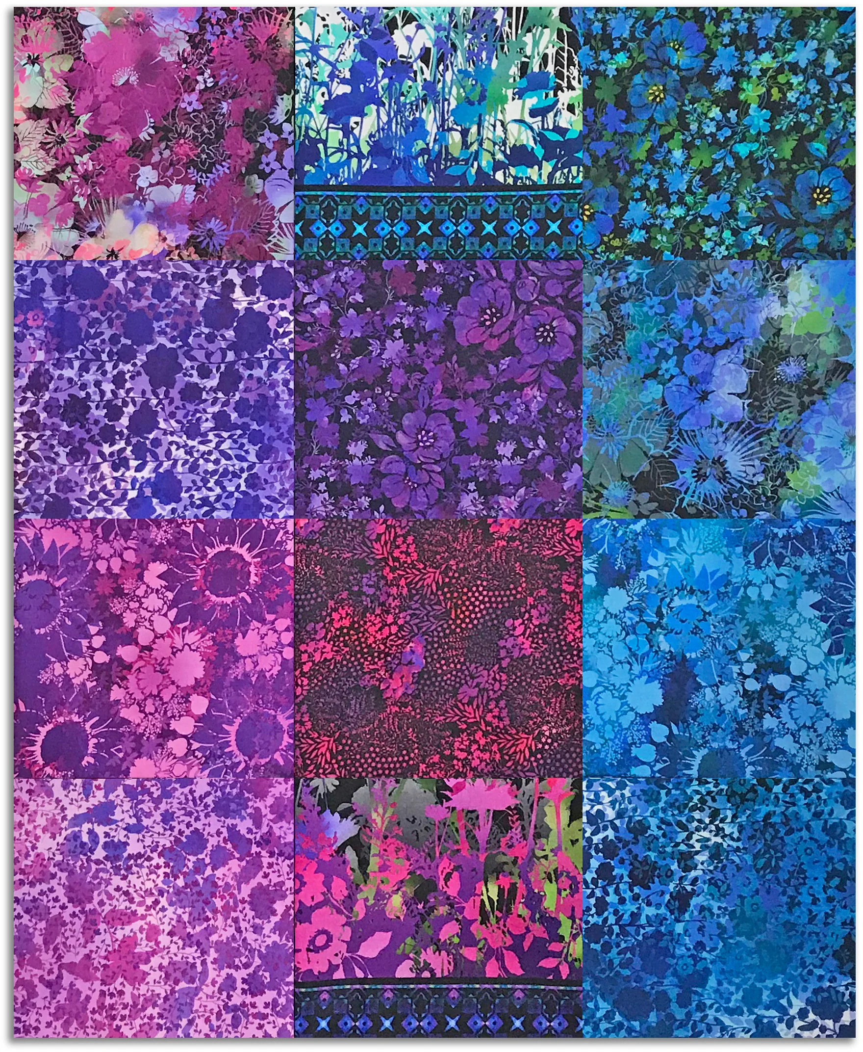 Matt's In The Beginning Pre-Cut 12 Piece Fat Quarter Bundle - I Dream In Color - Purple/Blue - Image 2